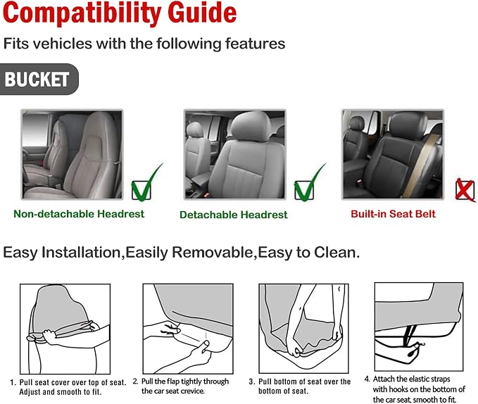 uxcell Universal Stripe Front Baja Bucket Seat Cover Saddle Blanket for Car SUV
