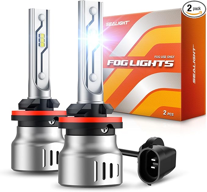 SEALIGHT 881 LED Fog Light Bulbs, 12000LM 886 889 H28 888 894 896 898 Fog Lights LED Bulbs 600% Brightness Upgrade, 1:1 Size 100% Successful Installation for Trucks Cars, Interior Lighting, Pack of 2