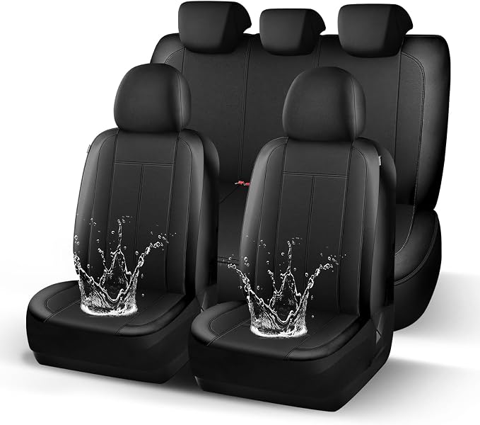 HChengkikz Full Set Neoprene Waterproof Car Seat Covers, Seat Protectors | Water Resistant Seat Protectors, Airbag Compatible, Universal Fit for Sedans, SUVs, Trucks, Vans