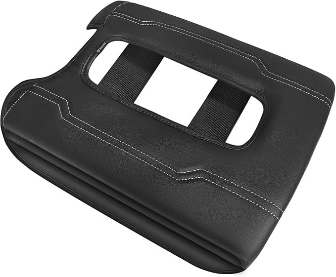 Muslogy Center Console Armrest Cover Fit for Chevy Silverado & GMC Sierra 1500 2500 3500 2014-2018 Tahoe/Yukon/Suburban 2015-2020, Comfort Armrest Pad Console Lid Cushion Extra Thick(Bucket Seat)