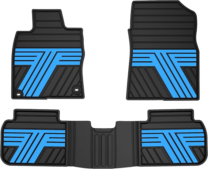 Rubber Floor Mats for Honda Civic Sedan Hatchback Si 2022-2026 | Include Sport but Not for Hybrid, All Weather Car Floor Liners Fit for Acura Integra 2023-2026, 1st & 2nd Row, Black & Blue,