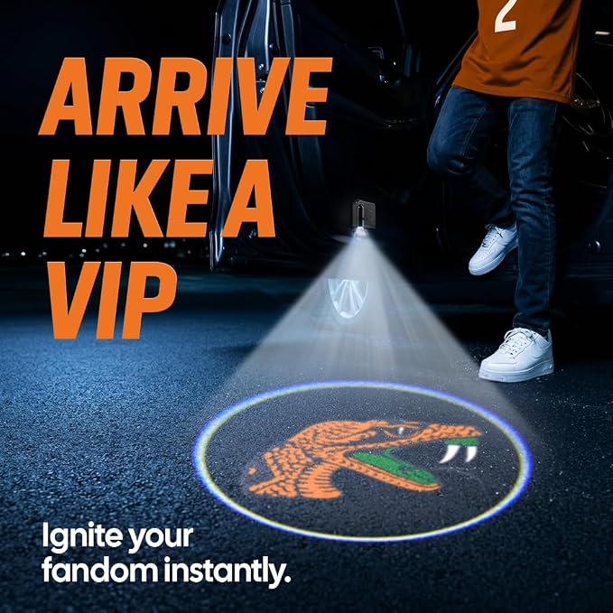 Sporticulture American Football FAMU Car Door Lights Logo Shadow Display - Officially Licensed NCAA Car Accessories - Show Your Team Pride - Battery Powered, Universal Fit