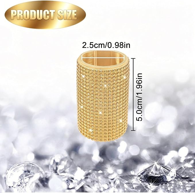 Upright Car Chapstick Holder, Bling Insulating Lip Balm Holder,Rhinestone Car Accessories for Women Interior ,Suitable for Most Vehicles. (Yellow)