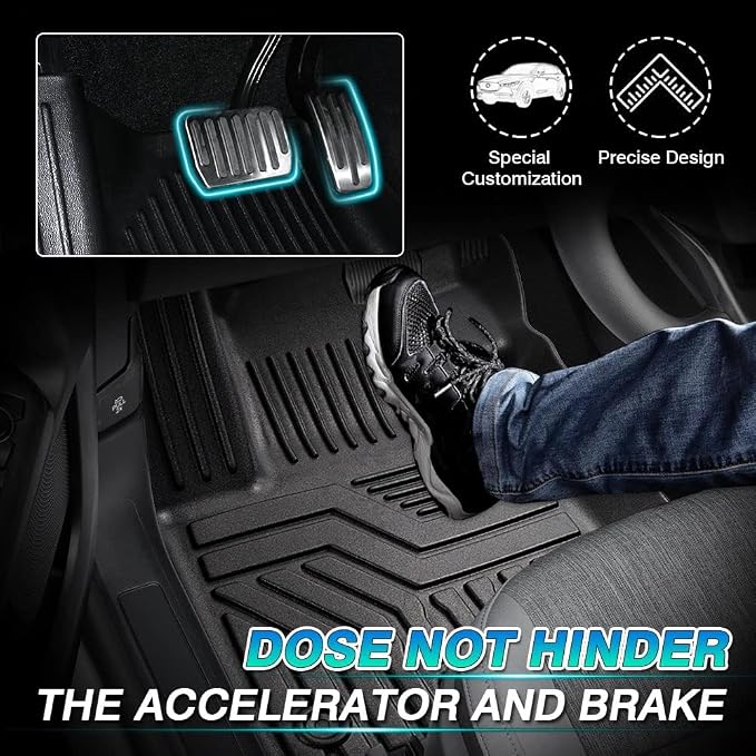 T TGBROS Floor Mats Custom Fit for 2021-2026 Kia Sorento Gas Only (Only Fits Bench Model &7 Seats) Accessories All Weather Protection TPE 1st + 2nd + 3rd Rows Floor Liners Set Non-Slip Black