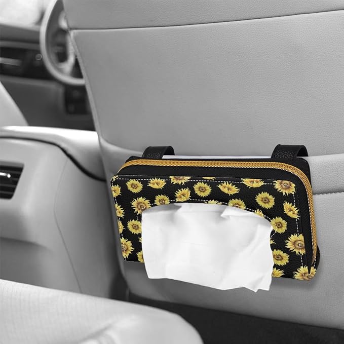 Sunflower Visor Tissue Holder Automotive Visor Tissue Box Holder Universal Napkin Holder for Car Home Offices Sun Visor Accessories