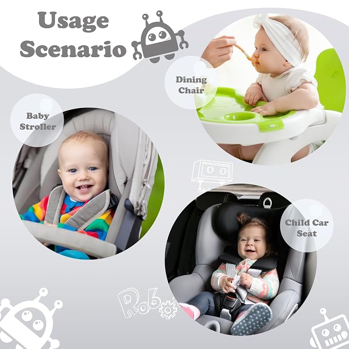 Babenest Car Seat Potty Protector Cover -Waterproof Carseat Training Liner for Baby &Toddler Shower Gift, Dry Piddle Pee Pad with Fun Designs for Strollers & Infant Car Seats (1pc Robot-Grey)