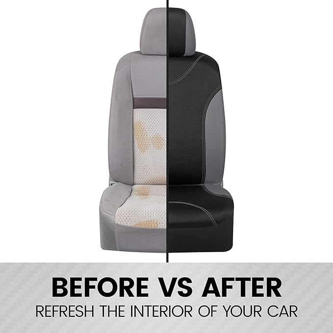 BDK UltraSleek Gray Seat Covers for Cars, Two-Tone Front Seat Covers with Matching Back Car Seat Cover, Made to Fit Most Auto Truck Van SUV, Interior Car Accessories, Car Seat Covers Full Set - Gray