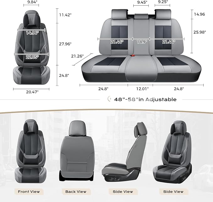 Coverado Car Seat Covers, Seat Covers for Cars, Waterproof Leather Auto Seat Protectors, Leather Car Seat Cushion, Car Interiors Accessories Universal Fit for Most Cars