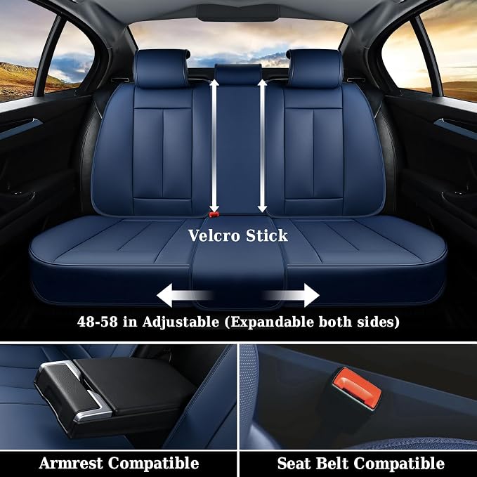 Coverado Car Seat Covers, Seat Covers for Cars, Waterproof Leather Auto Seat Protectors, Leather Car Seat Cushion, Car Interiors Accessories Universal Fit for Most Cars