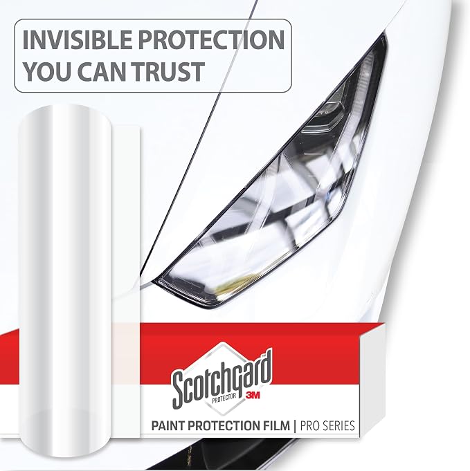 3M Clear Paint Protection Film, 8 mil PPF Vinyl Wrap with Self-Healing Technology, UV Protection, Non-Yellowing, Scratch Resistant, Glossy Finish (6 x 24in)