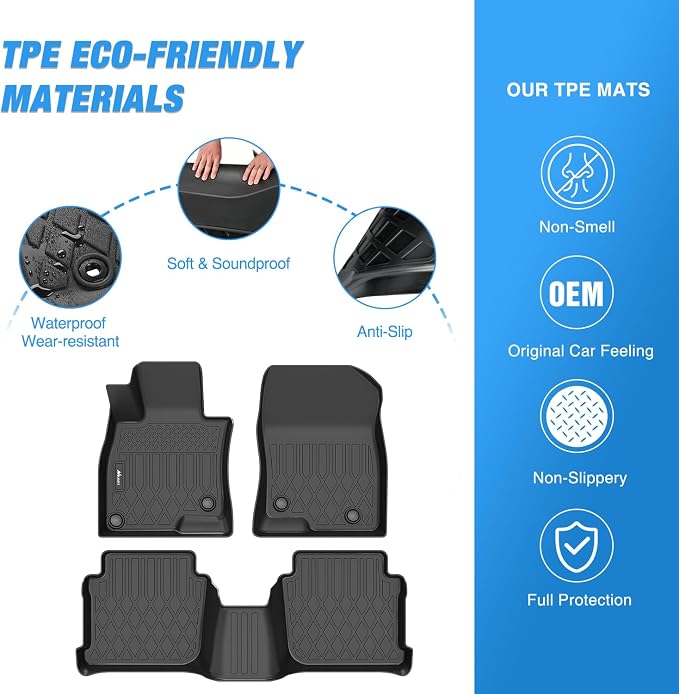 Nilight TPE Floor Mats for Mazda 6 2014 2015 2017 2018 2019 2020 2021, All Weather Custom Fit Heavy Duty Floor Liners