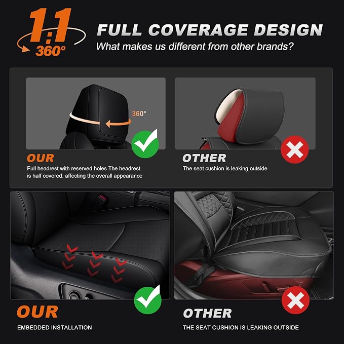 AOMSAZTO Seat Covers for Toyota 4Runner 2025 2026 (5 Seats Model Only) | Custom Fit Full Set Faux Leather Waterproof Airbag Compatible Car Seats Cover for 4Runner Accessories Black