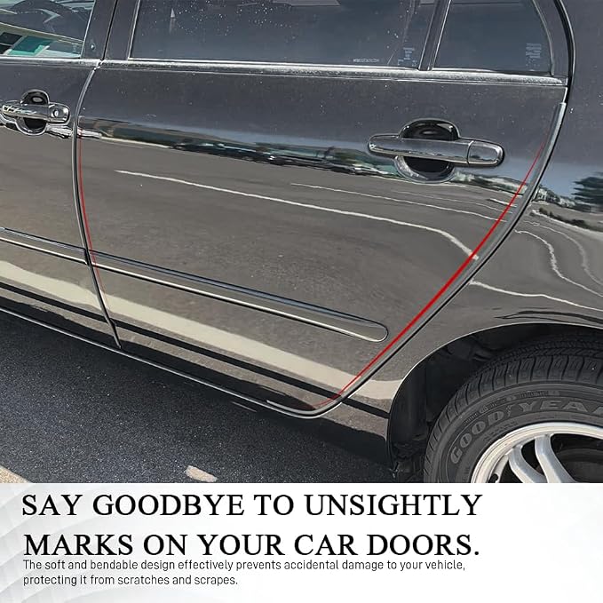 32.8Ft Car Door Edge Guards, Car Door Protector, Anti-Collision Automotive Entry Trim Molding Guard, No Glue Auto Exterior Edge Trim Protective Strip for Most Vehicles (Black, 10M)
