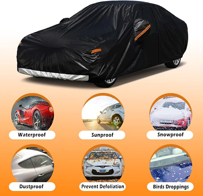 GUNHYI 7 Layer SUV Car Cover Custom Fit Toyota Highlander (2013-2025) Waterproof All Weather, Heavy Duty Outdoor Snow Sun Rain Uv Protection (Ships from US Warehouse, Delivery 3-8 Days)