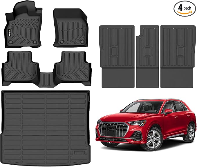 Floor Mats & Cargo Liner Backrest Mat for Audi Q3 2019-2024 2025 All Weather Liners Custom Fit Audi Q3 2019-2024 Waterproof Durable Easy to Clean Accessories