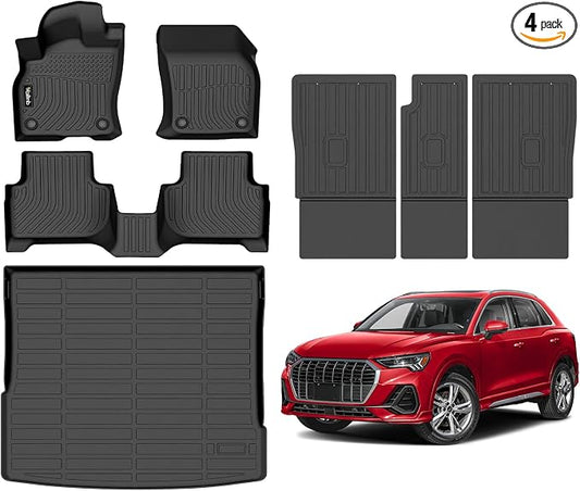 Floor Mats & Cargo Liner Backrest Mat for Audi Q3 2019-2024 2025 All Weather Liners Custom Fit Audi Q3 2019-2024 Waterproof Durable Easy to Clean Accessories
