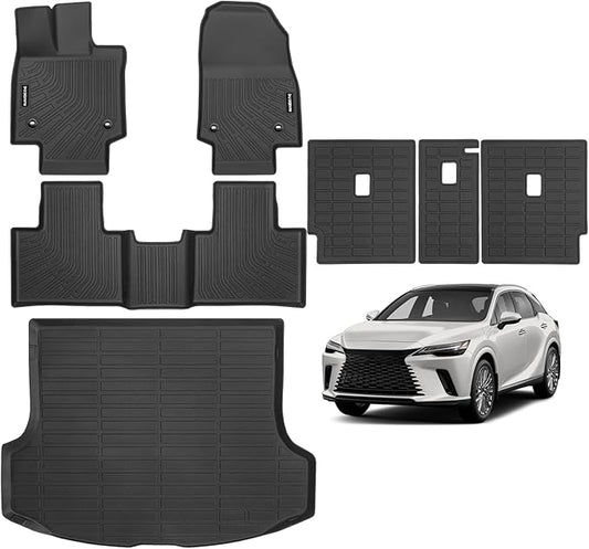 Naibeve Floor Mats for RX 2023-2026 Lexus RX | All Weather Floor Mats, Cargo Mat, Backrest Mats, RX350 / RX350h / RX500h, (NOT for RX450h+ PHEV） Protector accessories