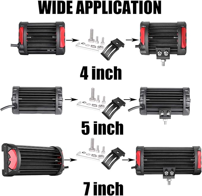 Mounting Brackets for LED Lights, Muto-Beam 2PCS Universal Adjustable Base Brackets for LED Pods Light Bars Bracket for Truck Driving Light Bracket for UTV ATV Car Fog Light