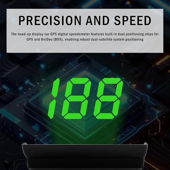2026 New Heads up Display for Cars,Day & Night Readable Digital Speedometer for Car,Universal Plug & Play Hud Display Car Windshield for Safer Driving in Sedan SUV Truck