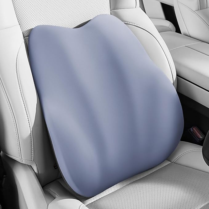 BEBAS Lumbar Support Pillow for Car, Memory Foam Back Cushion for Driving, Ergonomic Lumbar Pillow for Pain Relief, Comfort Lower Back Support for Office Chairs, Car Seat, Wheelchair -Blue