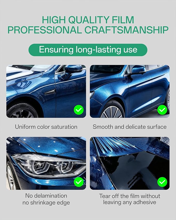 PPF, Dry Apply TPU PPF Vinyl Car Wrap Roll 1ft x 5ft, Paint Protection Vinyl Film (Gloss Cosmic Blue)