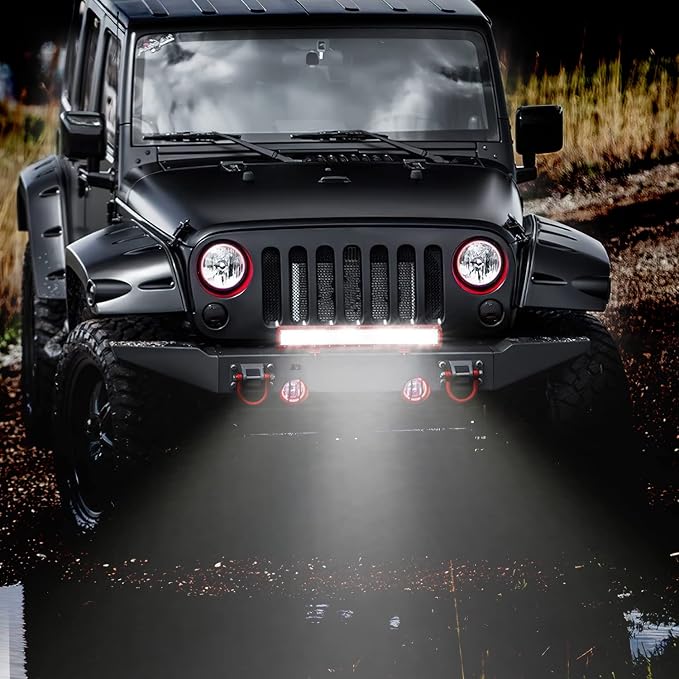 Nilight LED Light Bar 20 Inch Triple Row Spot Flood Combo Lights with Wiring Harness Kit for Fog Driving Work Lighting on Off-Road Truck Tractor SUV ATV UTV Golf Cart Boats
