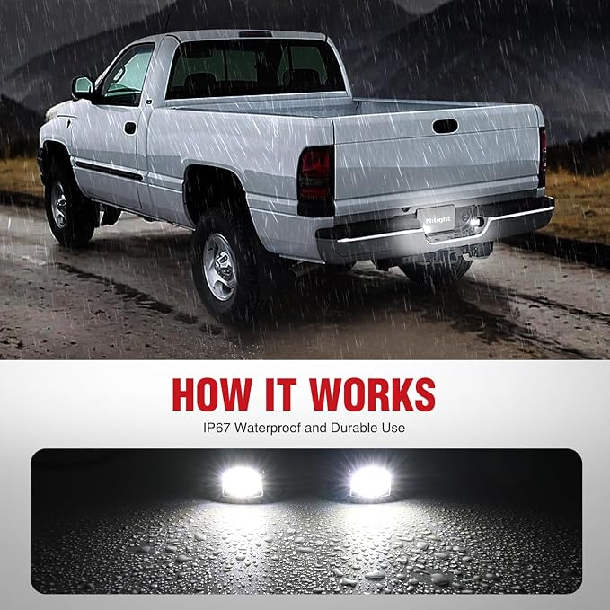 Nilight License Plate Light Compatible with 1994 1995 1996 1997 1998 1999 2000 2001 Dodge Ram 1500 2500 3500 2002 RAM 2500 3500 6000K White 2PCS Pack