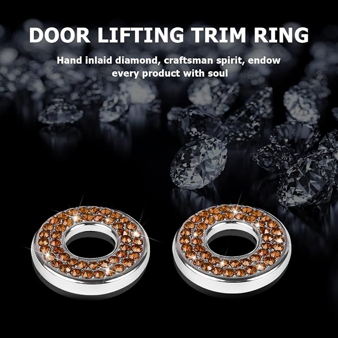 4PCS Bling Inner Car Door Lock Cover Stickers, Rhinestones Pull Rod Bolt Decorations, Crystal Auto Decals for Women Girls, Sparkly Car Door Lock Pin Caps for C Class C200L GLC260 C260L
