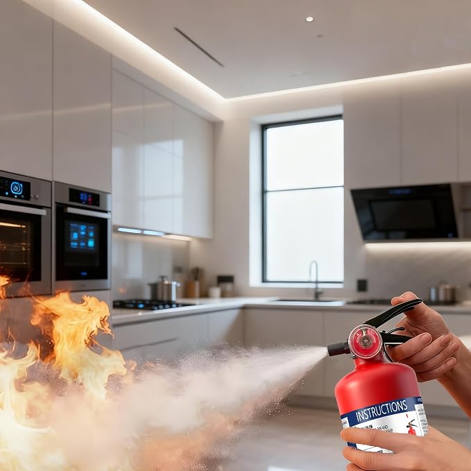 ABC Fire Extinguisher for Home & Vehicle - 2.5 lb 1-A:10-B:C Rated, Dry Chemical Fire Safety Certified for Kitchen/Car/Boat Use