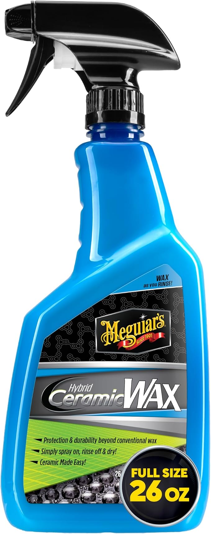 Meguiar's Hybrid Ceramic Wax, Easy-to-Use Spray Wax for Car Detailing with the Superior Protective Power of Advanced SiO2 Hybrid Barrier Technology, 26 Oz Spray Bottle (Pack of 6)