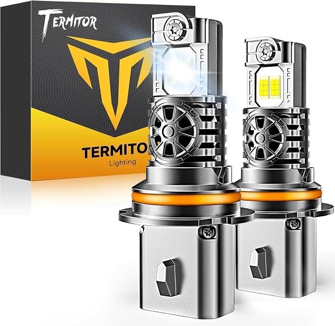 Termitor High Performance 9007/HB5 LED Bulb for Off-road Fog | 90,000LM Brightness, 6500K Bright White Light, DIY Easy Install, 85K+ Hrs, IP68, OE Sizing, Pair Pack