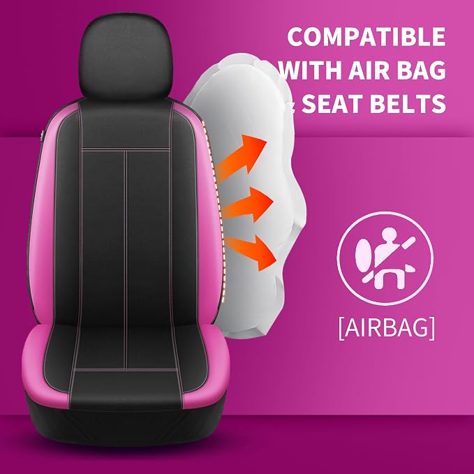 HChengkikz Full Set Neoprene Waterproof Car Seat Covers, Seat Protectors | Water Resistant Seat Protectors, Airbag Compatible, Universal Fit for Sedans, SUVs, Trucks, Vans