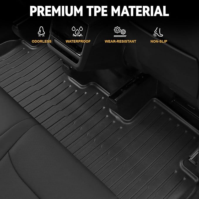 Floor Mats for 2026 2025 Tesla Model Y Juniper (Not fit Standard), Full Coverage All Weather Floor Mat Cargo Liner Trunk Mat Frunk Backrest Mats Accessories