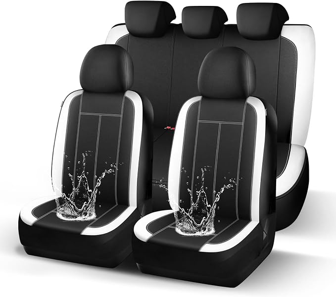 HChengkikz Full Set Neoprene Waterproof Car Seat Covers, Seat Protectors | Water Resistant Seat Protectors, Airbag Compatible, Universal Fit for Sedans, SUVs, Trucks, Vans