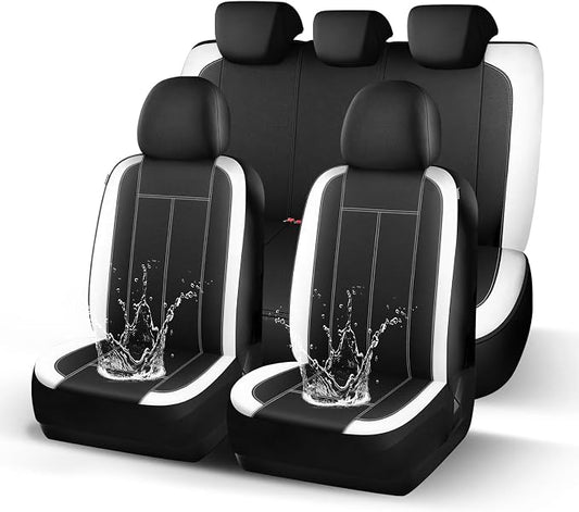 HChengkikz Full Set Neoprene Waterproof Car Seat Covers, Seat Protectors | Water Resistant Seat Protectors, Airbag Compatible, Universal Fit for Sedans, SUVs, Trucks, Vans