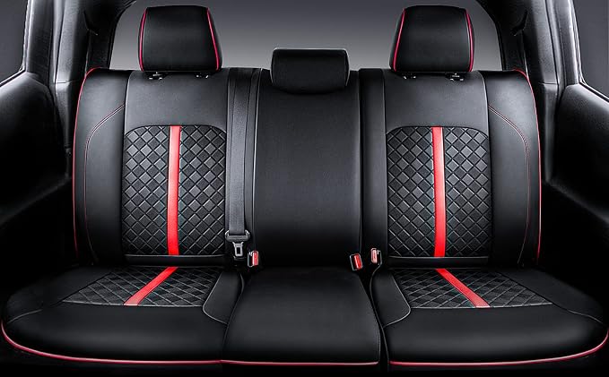 Carlimeki Leather Seat Covers Custom Fit for Tacoma Gen 3rd (2016-2023) | For Double & Crew Cab only - Fits SR, SR5, Limited, TRD Pro, TRD Sport, TRD Off-Road, Trail Special Edition - Fully Covered