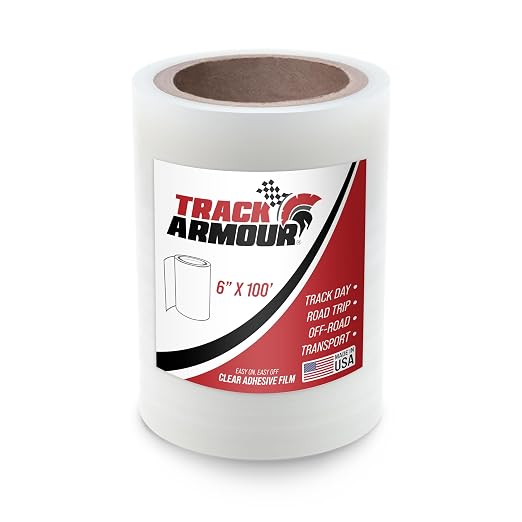 [TRACK ARMOUR] 6" x 100' - Temporary Paint Protection Film for Car, Truck or Motorcycle. Clear Adhesive Film to Protect Paint, Clear Bra or Wrap for Track Days, Road Trips and Off-Roading