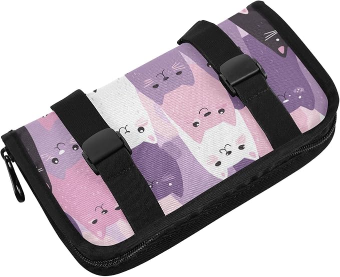 Car Visor Tissue Holder Mask Holder for Car, Car Tissue Box Sun Visor Napkin Holder Car Visor Accessories Adjustable Straps Reusable Durable Easy to Install Pink and Purple Cats