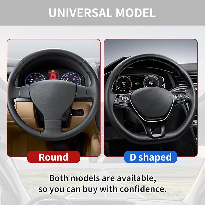15 Inch Leather Steering Wheel Cover, Automotive Accessories Breathable Anti-Slip Elastic Soft Wheel Protector, Fit for Most SUVs Trucks and RVs (White)