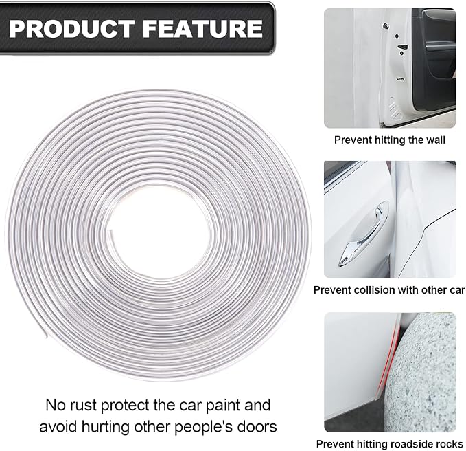 Transparent Widen Car Door Protector, Car Door Seal with U-Shaped Accessories, Interior Seal, Door Edge Protector(32.8FT)