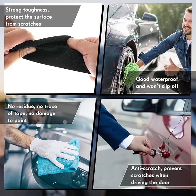 Frienda Car Door Edge Guards Door Sill Protector Automotive Entry Guard Anti Collision Scuff Sill Trim Protection Strips for Most Cars Vehicles Accessories(2 Inch Wide, 16.4 Feet,Black)
