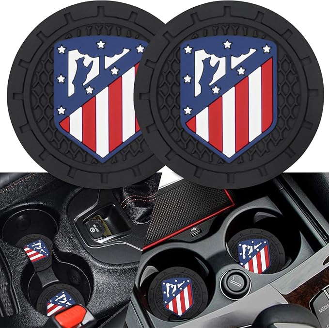 Cup Holder Insert Coaster for Atletico Madrid UEFA UCL Fans,Anti Slip Car Cup Coaster Interior Accessories