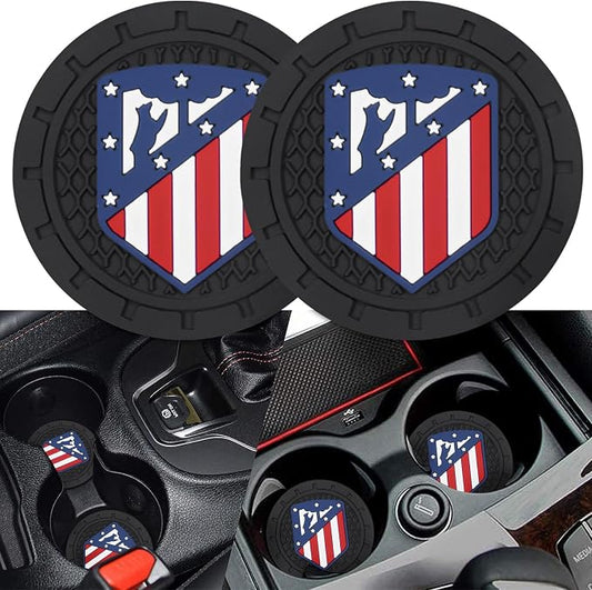Cup Holder Insert Coaster for Atletico Madrid UEFA UCL Fans,Anti Slip Car Cup Coaster Interior Accessories