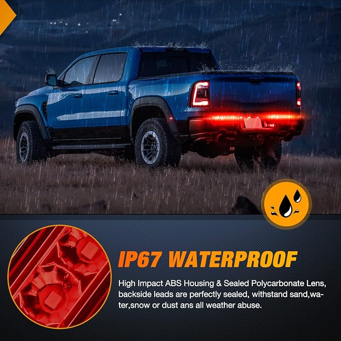 Nilight Trailer Light Bar 2PCS 10" 15 LED Red Park Stop Turn Tail Lights | IP67 Waterproof Marker ID Clearance Strip For Truck Golf Cart Pickups Boats