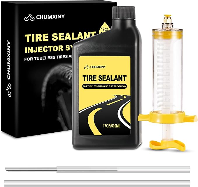 CHUMXINY Tubeless Tire Sealant, 500ML Injectable MTB Tire Sealant, Seals Air Holes Up to 6.5 mm, Suitable for Mountain Bike and Road Bike Tires