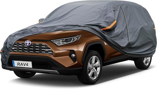 GUNHYI Premium Car Cover Custom Fit Toyota RAV4 (2012-2026), 16 Layers Heavy Duty Car Cover Waterproof All Weather with Zipper Door for Sun Rain Snow Dust Uv Protection