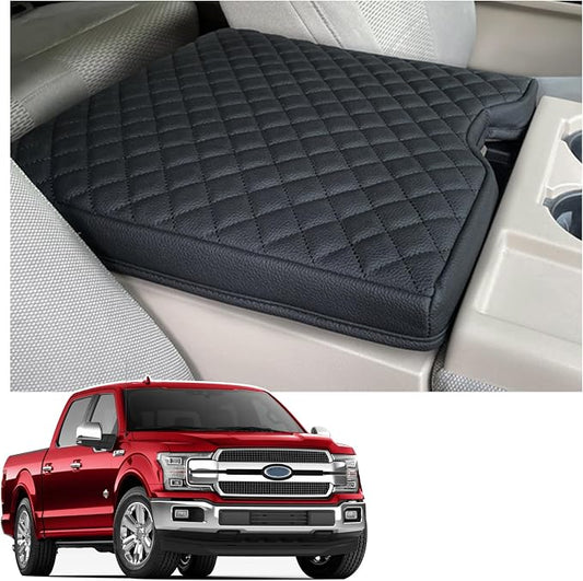 JDMCAR Jump Seat Console Cover for Ford F150 2015-2026 Thick PU Leather | Thicker Center Console Cushion Compatible with 2015-2026 Ford F150 / 2017-2026 F250 F350 F450 with 40/20/40 Jump Seat
