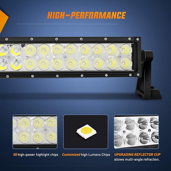 Nilight - 15026C-A LED Light Bar 52Inch 300W Spot Flood Combo LED Driving Lamp Off Road Lights Work Light for Trucks Boat Lamp