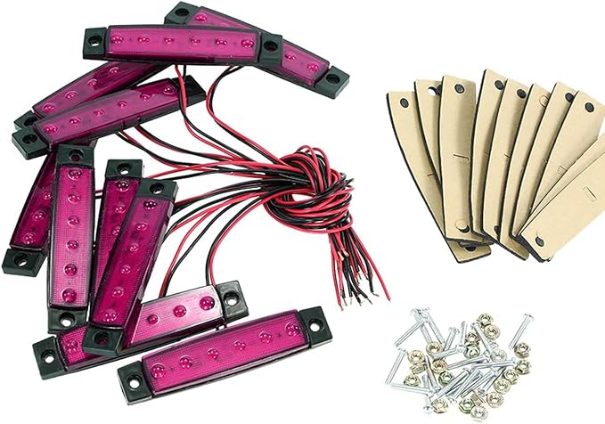 10 Pack LED Rock Strip Lights Waterproof Exterior Interior Lights Car Underglow Wheel Fender Well Lighting Kits for Golf Cart Jeep Wangler Offroad Truck Ford RV UTV ATV RZR Snowmobile (Purple)