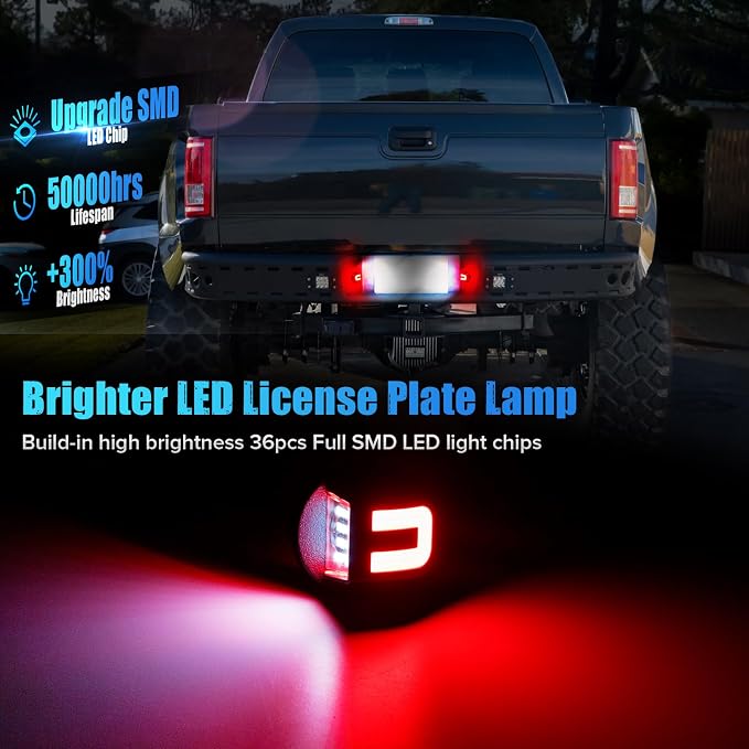 LED License Plate Light for F150 F250 F350 F450 F550 Ranger Bronco | White 6500K LED Tag Lamps for 1990-2014 F150 1980-2016 F250-F550 Super Duty 1983-2011 Ranger 80-96 Bronco 91-10 Explore